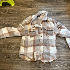 Charlotte Russe Cream Sherpa Jacket